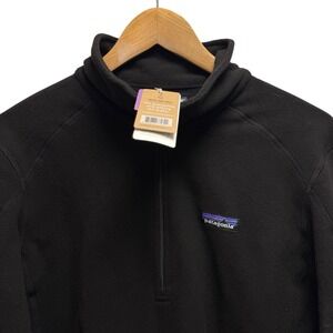 Patagonia NEW Women's Size XL Black 1/4 Zip Micro D Fleece Outdoor Pullover Logo